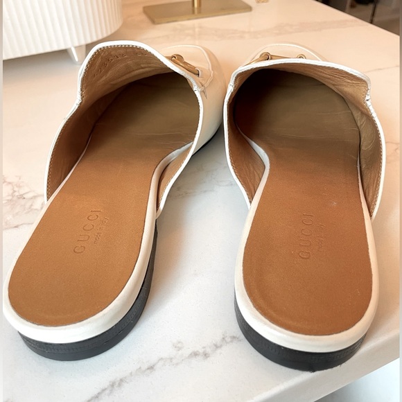 Gucci WOMEN'S PRINCETOWN SLIPPER in white leather - Picture 7 of 11